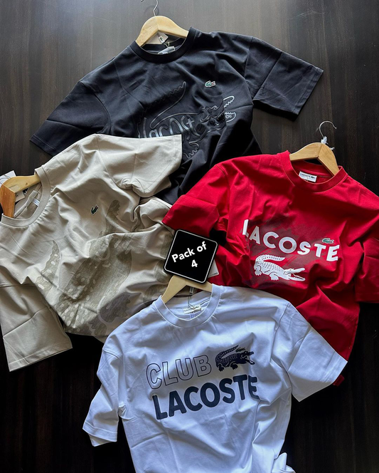Lacoste Premium T -Shirt Pack  4 Only ₹ 1299 🛒